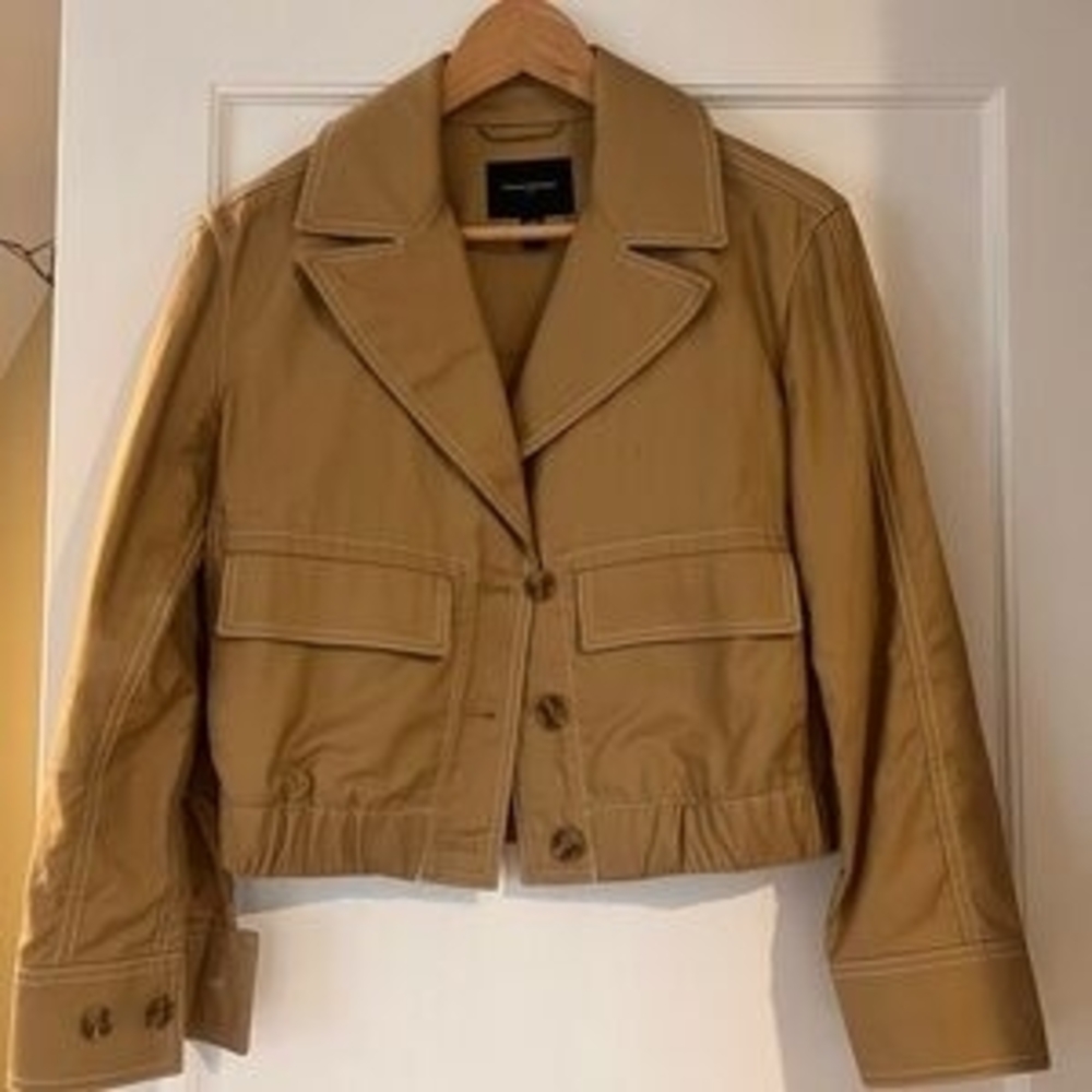 Banana Republic Button Up Short Twill Jacket Khaki Size L EUC